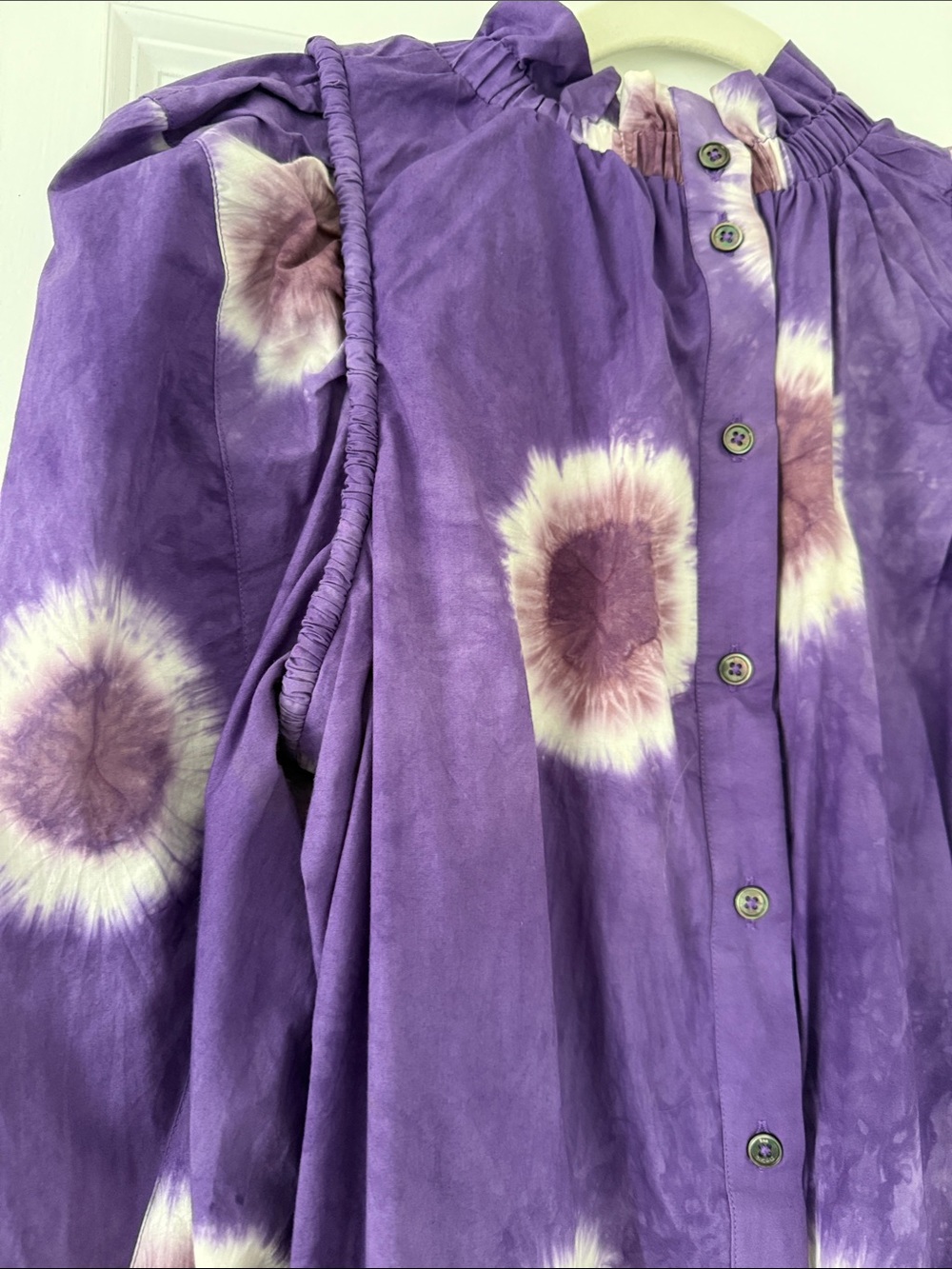 Sea New York Purple Tie-Dye Ruffled Neck Dress - Picture 4 of 4